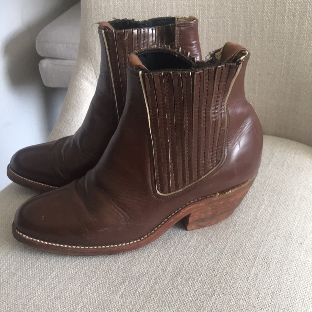 Leather ankle cowboy boots RARE